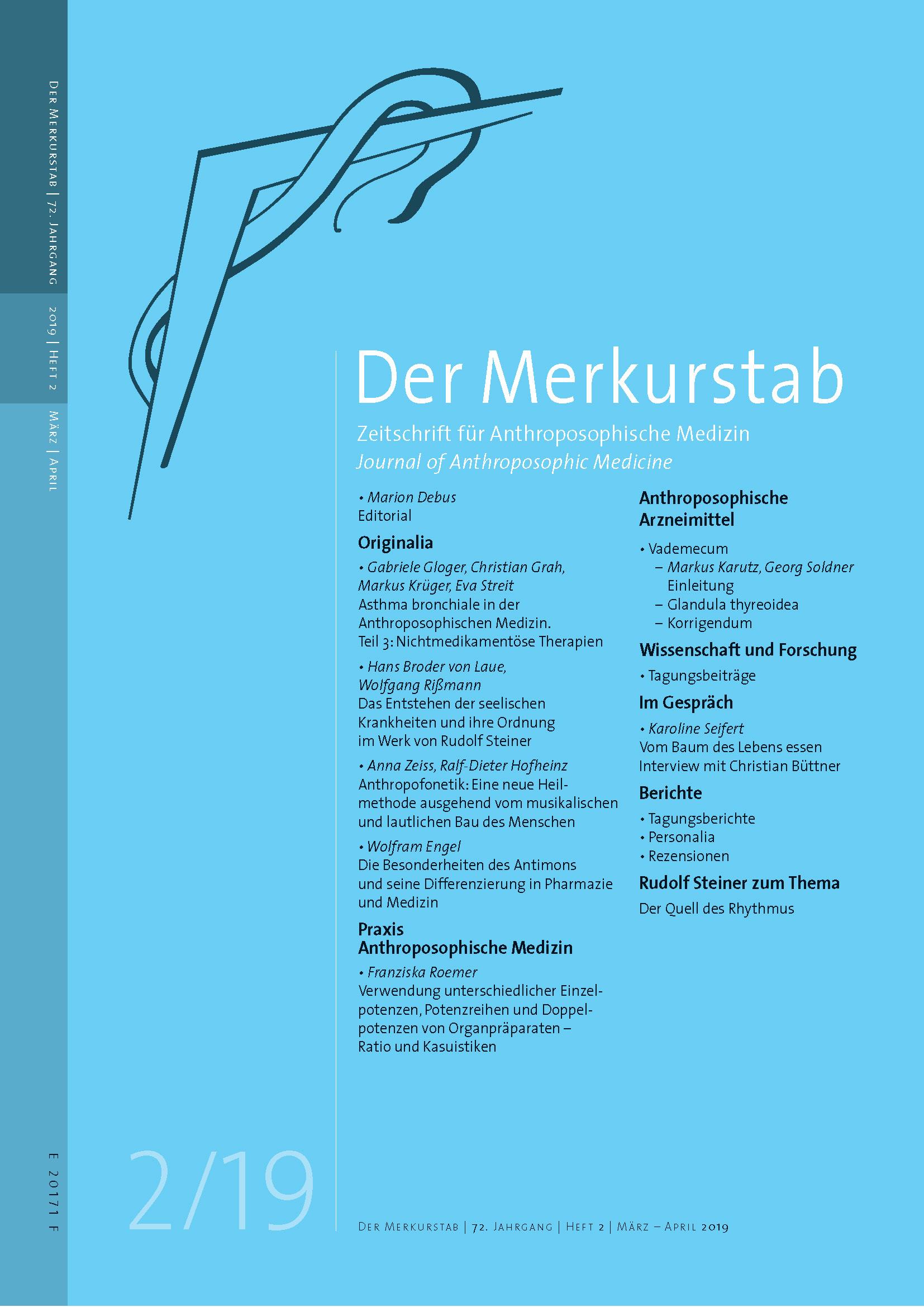Cover Zeitschrift Merkurstab, Ausgabe 2/2019
