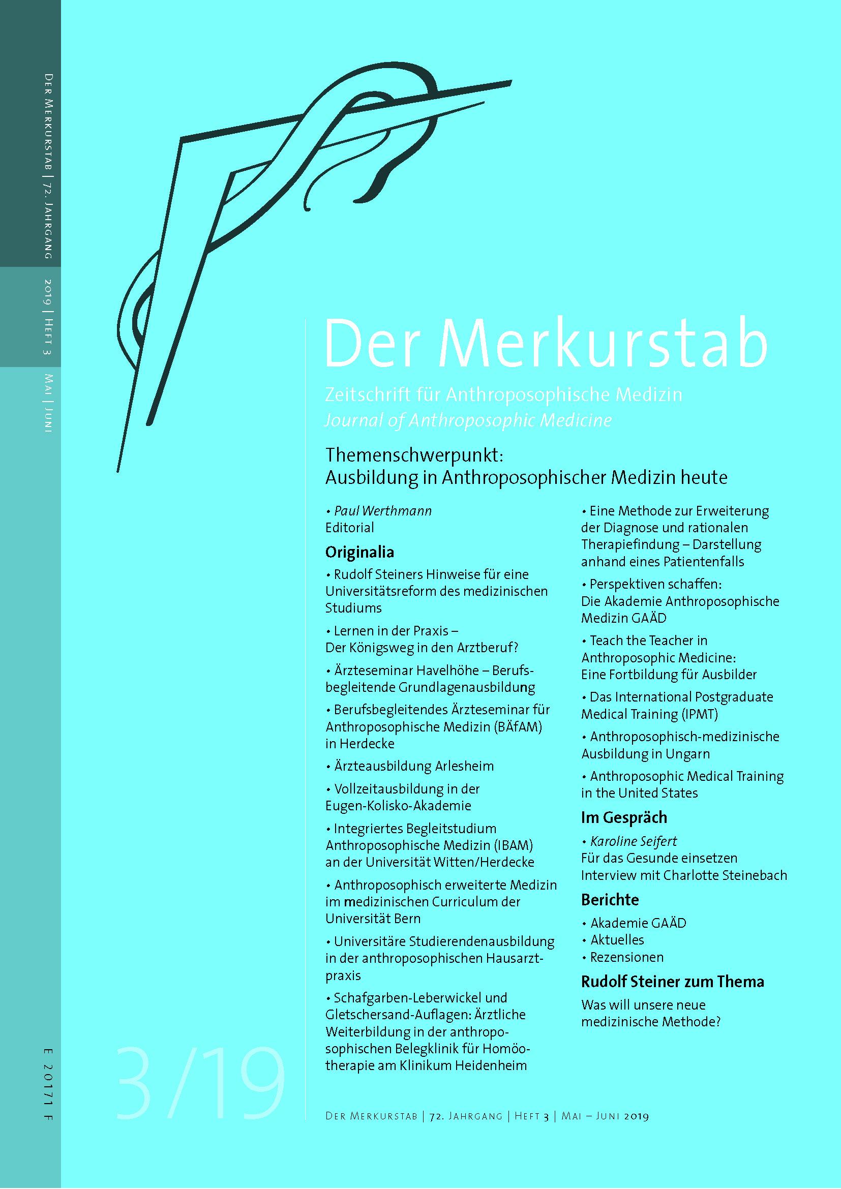 Cover Zeitschrift Merkurstab, Ausgabe 3/2019